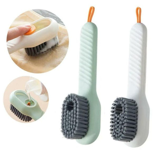 (Pack of 2) Multi-purpose Shoe Brush Soft Bristle Automatic Liquid