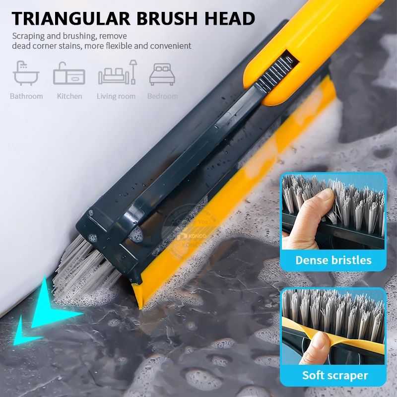 Floor Scrub Brush 2 In 1 Removable Wiper Magic Broom Brush