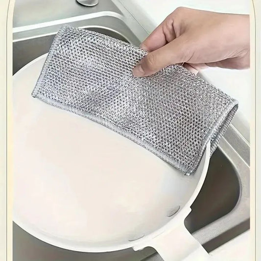 (Pack Of 8) Dish Scrubber Kitchen Cleaning Cloth Metal Multipurpose Wire Dishwashing